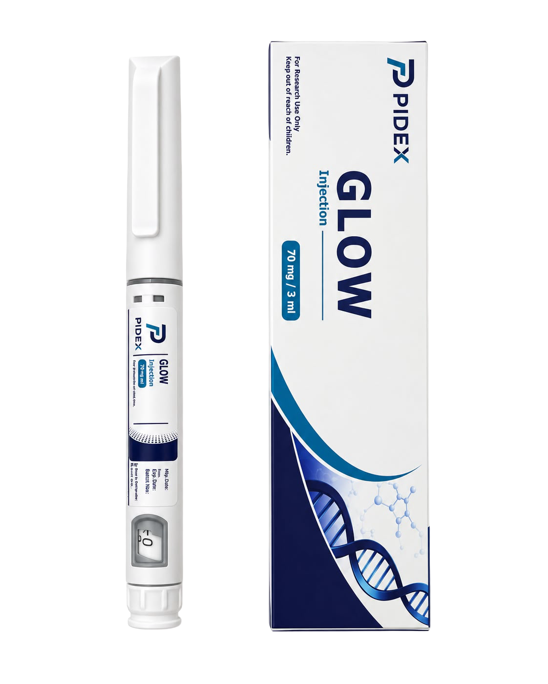GLOW 70 mg — PIDEX product packaging